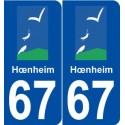 67 Hœnheim logo autocollant plaque stickers ville