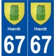 67 Hœrdt blason autocollant plaque stickers ville