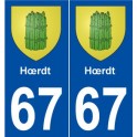 67 Hœrdt blason autocollant plaque stickers ville