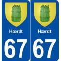 67 Hœrdt blason autocollant plaque stickers ville