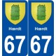 67 Hœrdt blason autocollant plaque stickers ville