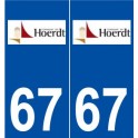 67 Hœrdt logo autocollant plaque stickers ville