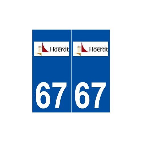67 Hœrdt logo autocollant plaque stickers ville