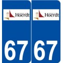 67 Hœrdt logo autocollant plaque stickers ville