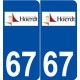 67 Hœrdt logo autocollant plaque stickers ville