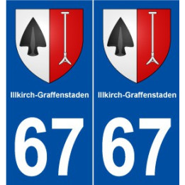 67 Illkirch-Graffenstadenr blason autocollant plaque stickers ville