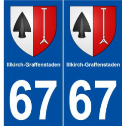 67 Illkirch-Graffenstadenr blason autocollant plaque stickers ville