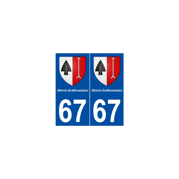 67 Illkirch-Graffenstadenr blason autocollant plaque stickers ville