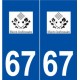 67 Illkirch-Graffenstaden logo autocollant plaque stickers ville