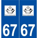 67 Illkirch-Graffenstaden logo autocollant plaque stickers ville