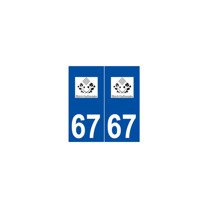 67 Illkirch-Graffenstaden logo autocollant plaque stickers ville