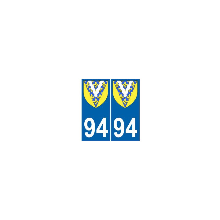 94 Val de Marne autocollant plaque blason armoiries stickers département