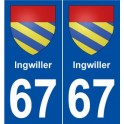 67 Ingwiller blason autocollant plaque stickers ville