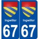 67 Ingwiller blason autocollant plaque stickers ville