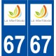 67 La Wantzenau logo autocollant plaque stickers ville