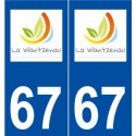 67 La Wantzenau logo autocollant plaque stickers ville