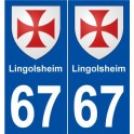 67 Lingolsheim blason autocollant plaque stickers ville