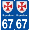 67 Lingolsheim blason autocollant plaque stickers ville