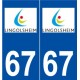 67 Lingolsheim logo autocollant plaque stickers ville