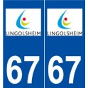 67 Lingolsheim logo autocollant plaque stickers ville