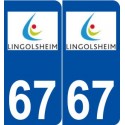 67 Lingolsheim logo autocollant plaque stickers ville