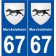 67 Marckolsheim blason autocollant plaque stickers ville