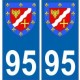 95 Val d'Oise autocollant plaque blason armoiries stickers département