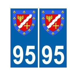 95 Val d'Oise autocollant plaque blason armoiries stickers département