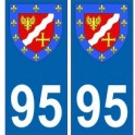 95 Val d'Oise autocollant plaque blason armoiries stickers département