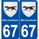 67 Marckolsheim blason autocollant plaque stickers ville