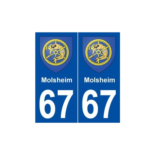 67 Molsheim blason autocollant plaque stickers ville