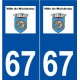 67 Molsheim logo autocollant plaque stickers ville