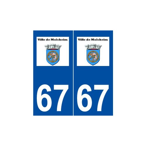 67 Molsheim logo autocollant plaque stickers ville