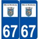 67 Molsheim logo autocollant plaque stickers ville