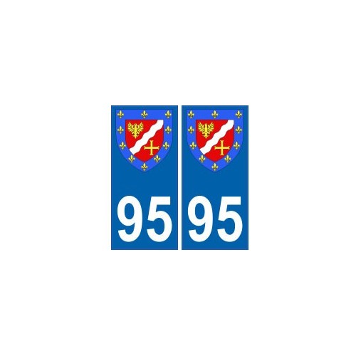 95 Val d'Oise autocollant plaque blason armoiries stickers département