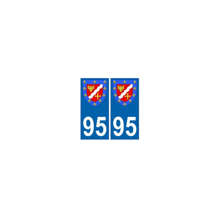 95 Val d'Oise autocollant plaque blason armoiries stickers département