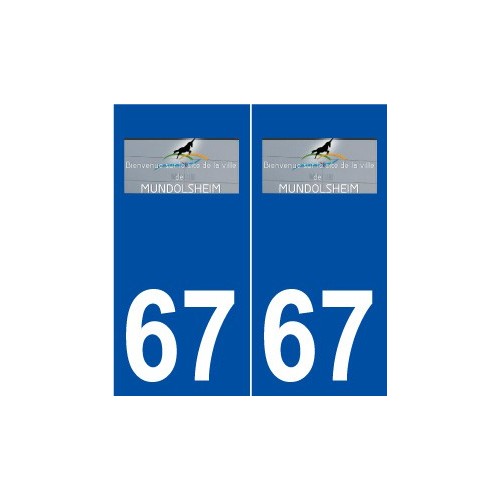 67 Mundolsheim logo autocollant plaque stickers ville