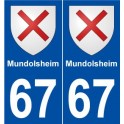 67 Mundolsheim blason autocollant plaque stickers ville