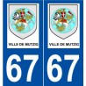 67 Mutzig logo autocollant plaque stickers ville