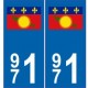 971 Guadeloupe autocollant plaque blason armoiries stickers département