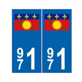 971 Guadeloupe autocollant plaque blason armoiries stickers département