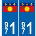 971 Guadalupe de la etiqueta engomada de la placa de escudo de armas el escudo de armas de pegatinas departamento