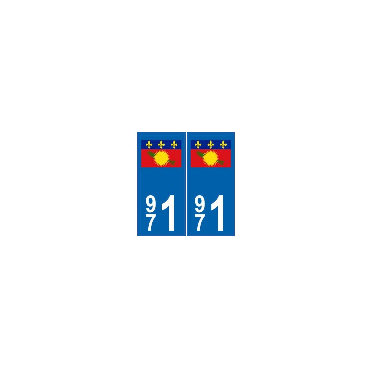 971 Guadeloupe autocollant plaque blason armoiries stickers département