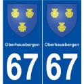 67 Oberhausbergen blason autocollant plaque stickers ville