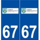 67 Oberhausbergen logo autocollant plaque stickers ville