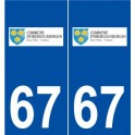 67 Oberhausbergen logo autocollant plaque stickers ville