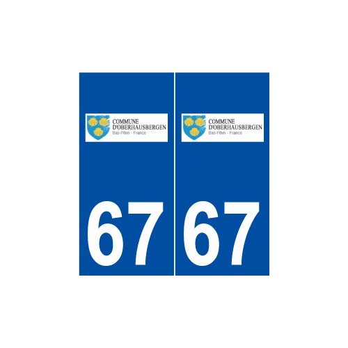 67 Oberhausbergen logo autocollant plaque stickers ville