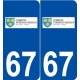 67 Oberhausbergen logo autocollant plaque stickers ville