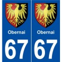 67 Obernai blason autocollant plaque stickers ville