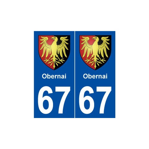 67 Obernai blason autocollant plaque stickers ville